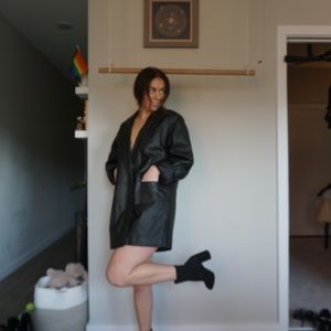 Black leather jacket [SUSTAINABLY SOURCED]